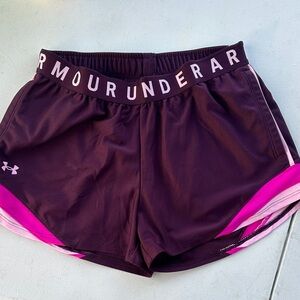 Under Armour Women's Dark Purple and Pink Athletic Shorts